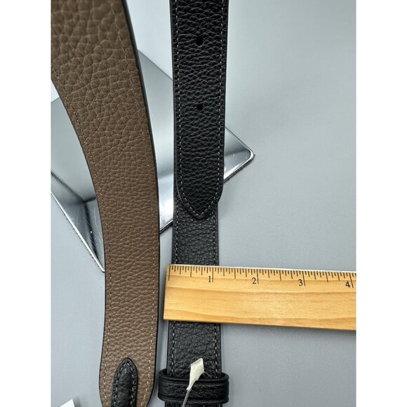 Coach CZ785 Reversible Replacement Strap Black Dark Stone Pebbled Leather NWT - Picture 12 of 13